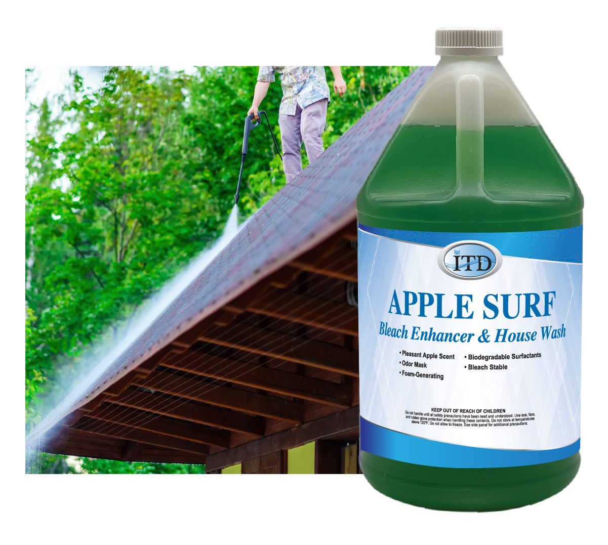 Apple Surf – Bleach Enhancer & House Wash - Pressure Washing Chemicals